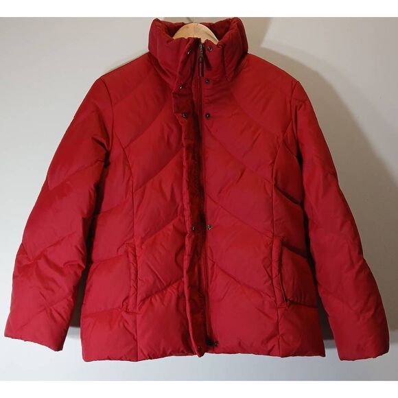 Tommy Hilfiger womens large red down puffer jacket winter coat - Picture 2 of 10